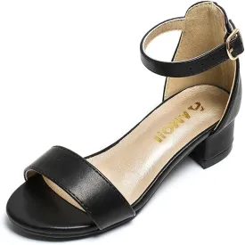 Amoji Girls High Heels Kid Ankle Strap Dress Shoes Wedding Party for Little Kid Big Kid 412