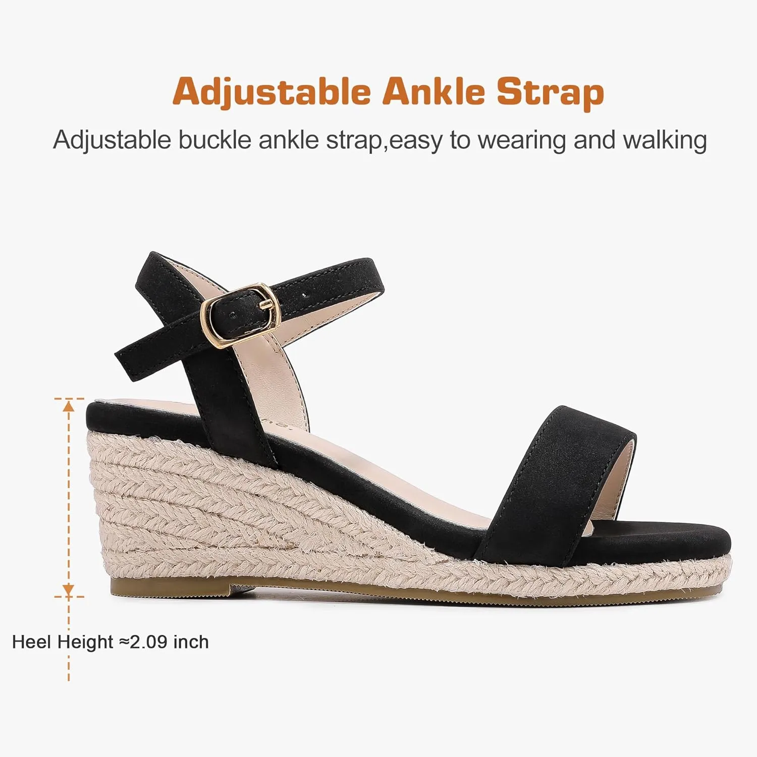 Girls Wedge Sandals Platform Espadrille Open Toe Dressy Sandals Summer Girls Heel Little Big Kid