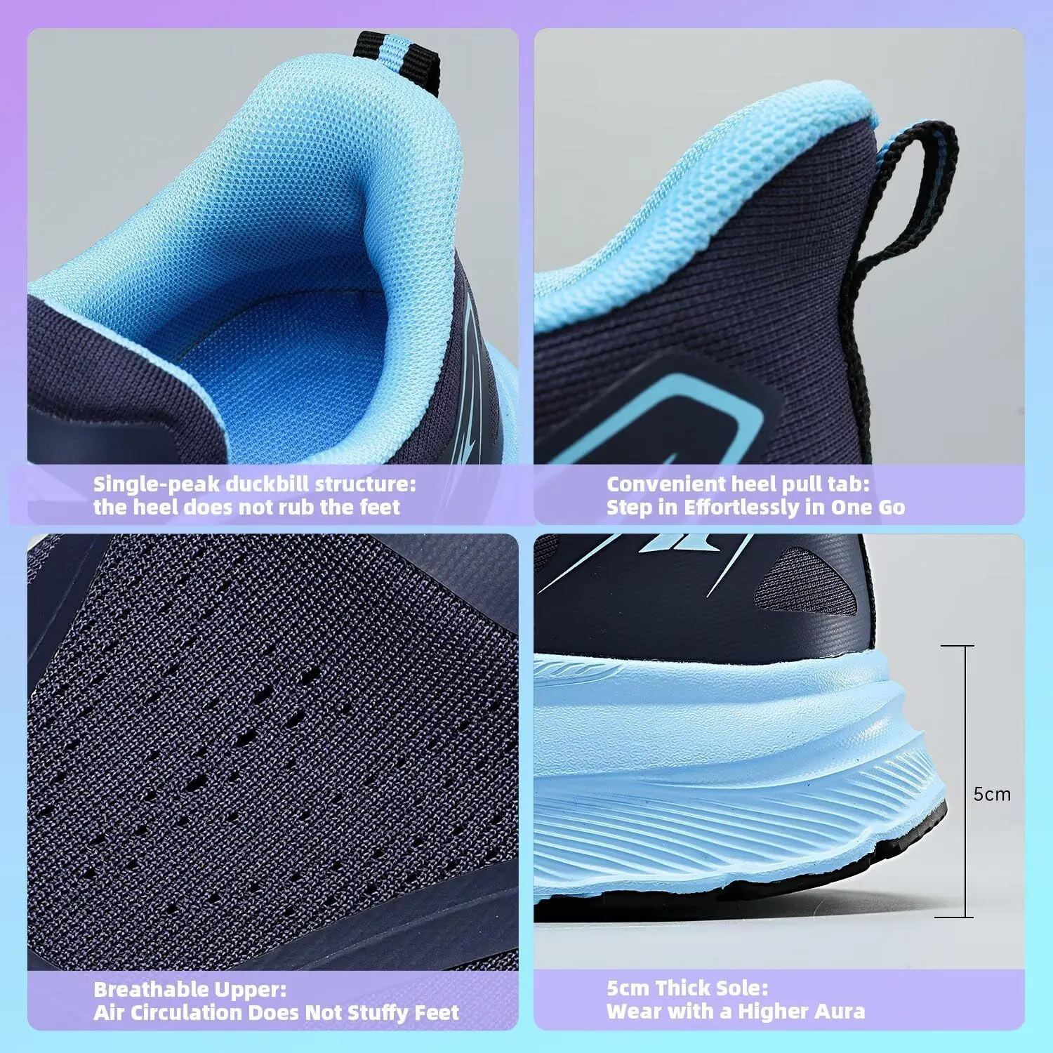 KDN Men's Road Running Shoes Wide Toe Box Shoes for Men Walking Sneakers Gym Workout Tennis Shoes for Wide Feet