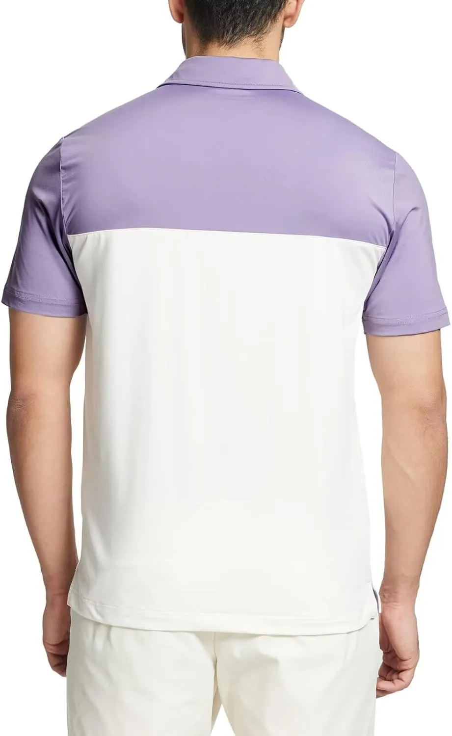 M MAELREG Golf Shirts for Men Dry Fit Performance Chest Print Color Block Moisture Wicking Casual Short Sleeve Polo Shirts