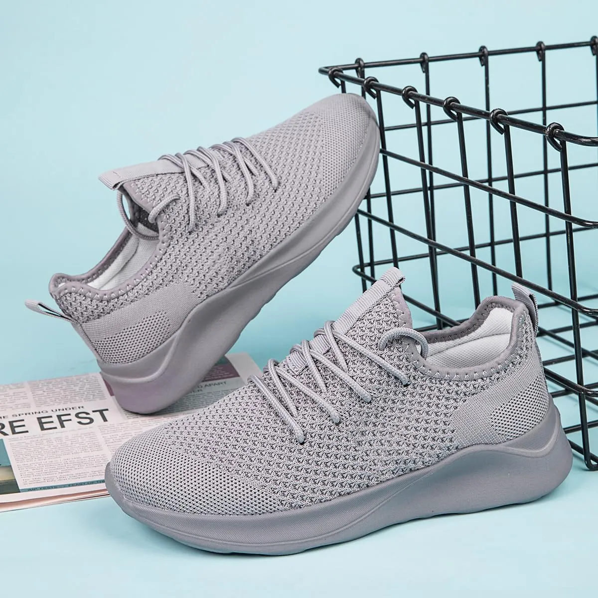 Men's Running Walking Shoes Sneakers Tennis Fitness Athletic Shoes Non Slip On Sports Casual Workout Shoe Lightweight Comfortable Gym Fashion Breathable Mesh Trainer