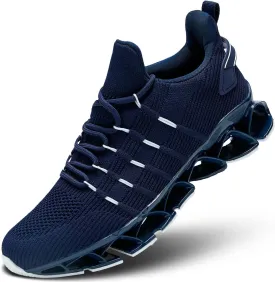 Mens Slip On Walking Shoes Blade Non Slip Tennis Running Shoes Lightweight Workout Breathable Mesh Fashion Sneakers