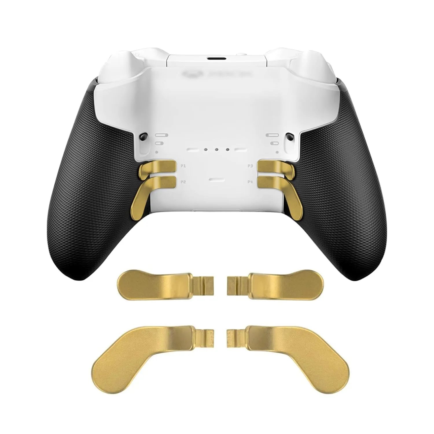 Metal Replacement Thumbsticks for Xbox Elite Controller Series 2 Core,Component Pack Includes 4 Swap Magnetic Joysticks,4 Paddles,1 Standard D-Pads, Accessories Parts for Xbox One Elite 2 (Gold)