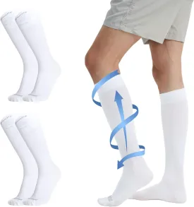 MONFOOT Men's/Women's 3 Pairs 15-20mmHg Graduated Compression Socks - Best Circulation socks for Nurses, Athletic, Travel