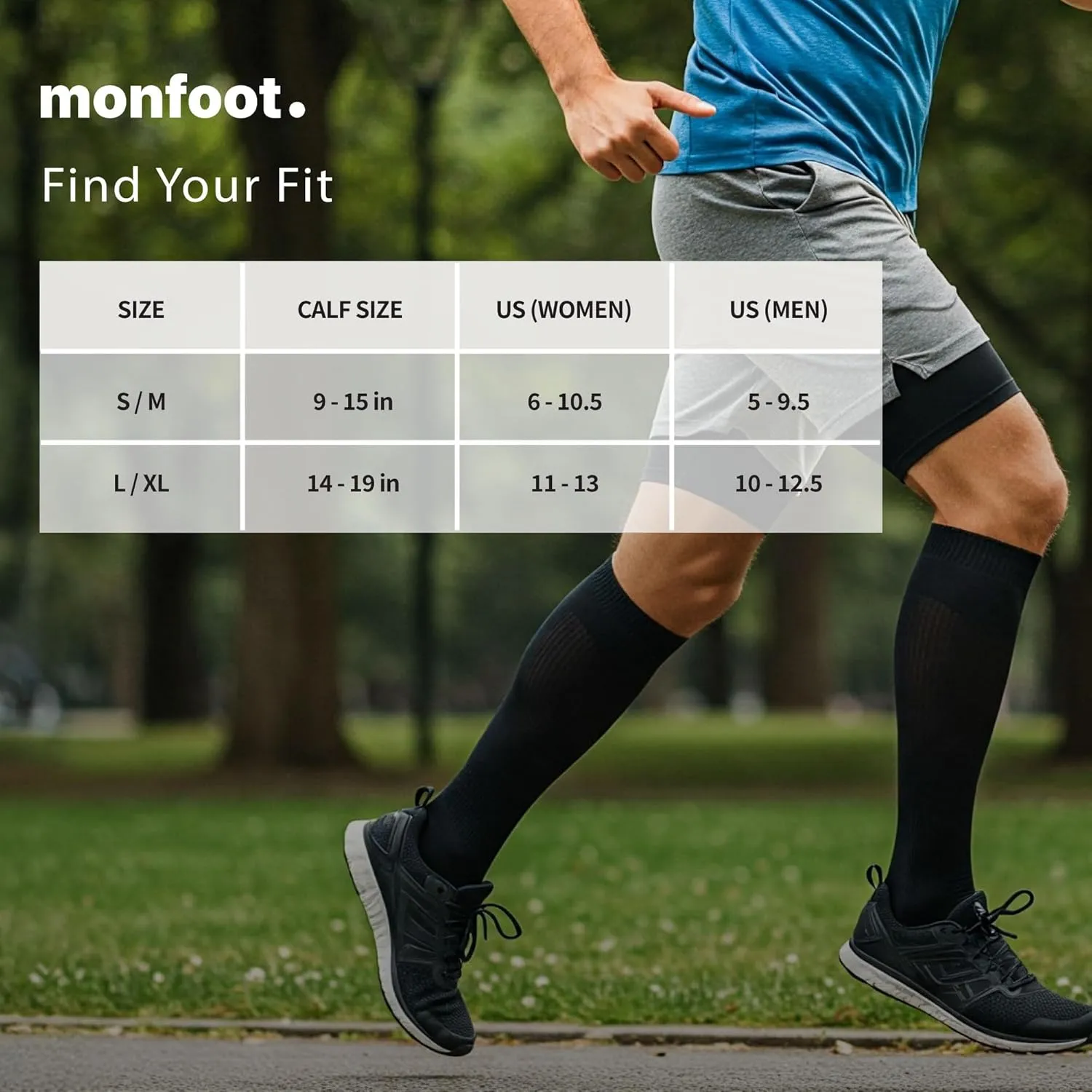 MONFOOT Men's/Women's 3 Pairs 15-20mmHg Graduated Compression Socks - Best Circulation socks for Nurses, Athletic, Travel