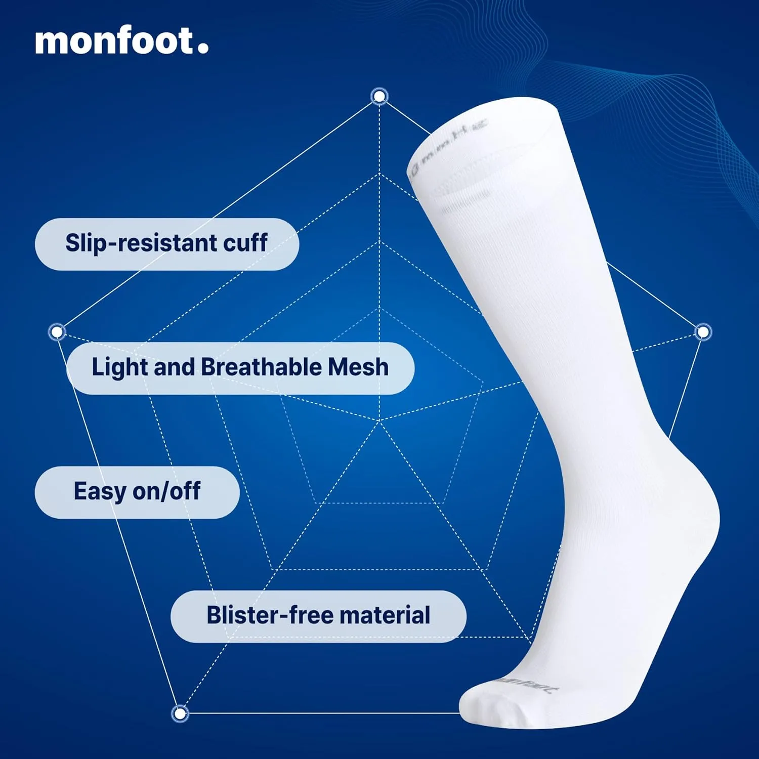 MONFOOT Men's/Women's 3 Pairs 15-20mmHg Graduated Compression Socks - Best Circulation socks for Nurses, Athletic, Travel