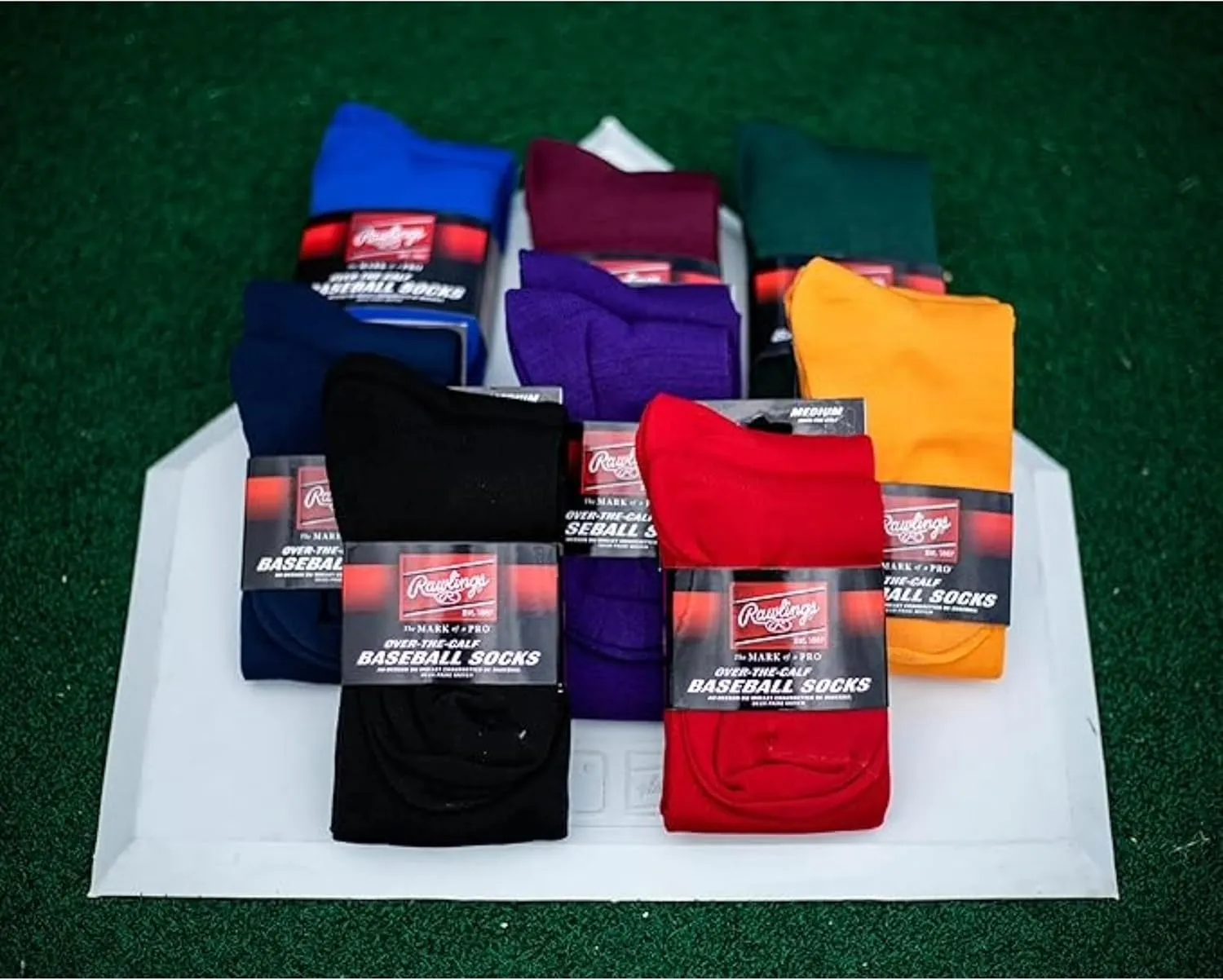 Rawlings | 2 Pair | Athletic Socks | Baseball/Softball | Multiple Sizes/Colors
