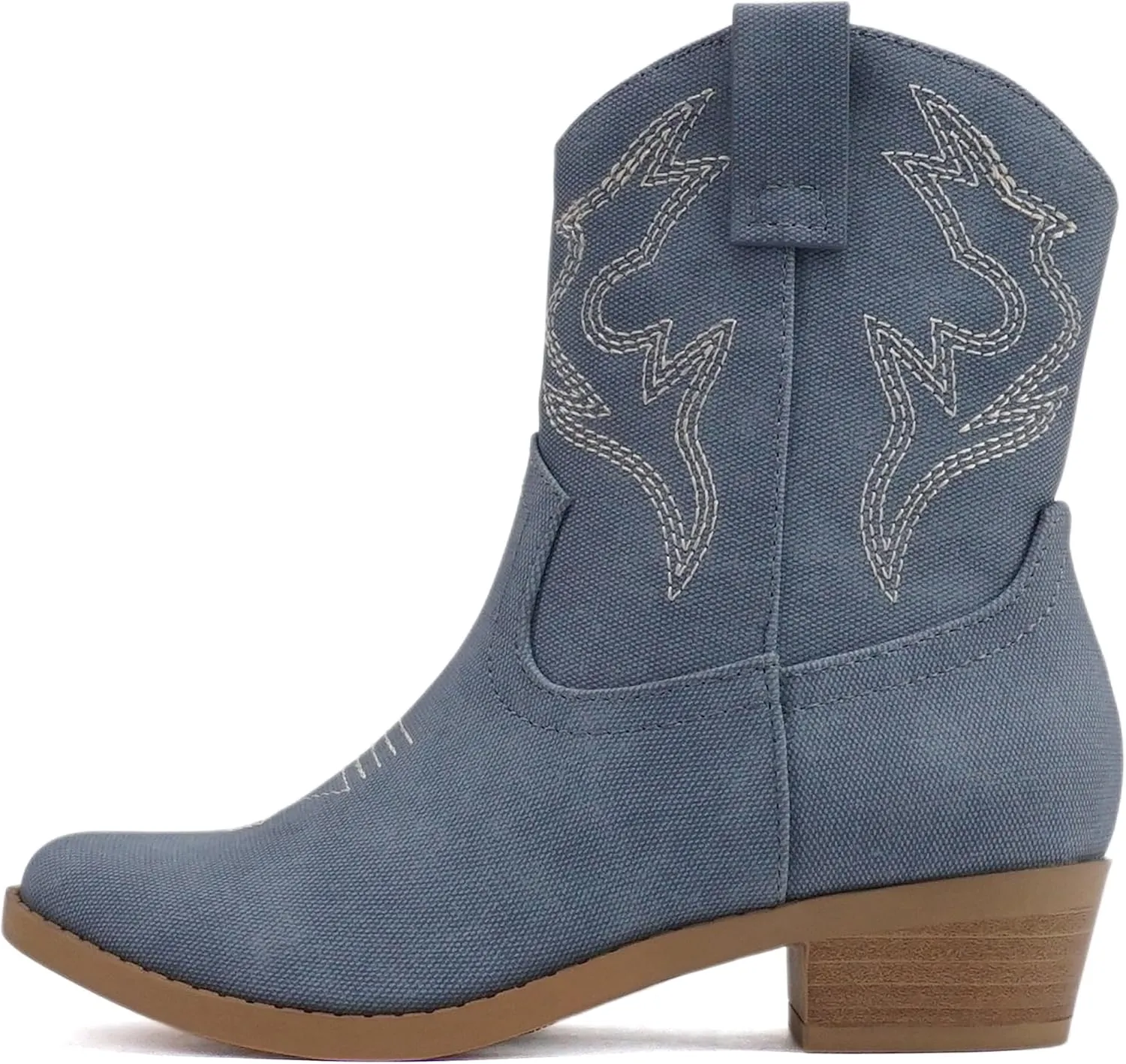 Soda ??BLAZING-2?? ~ Little Kids/Children/Girls Stitched Pointed Toe Low Heel High Top Ankle Shaft Western Boot Bootie