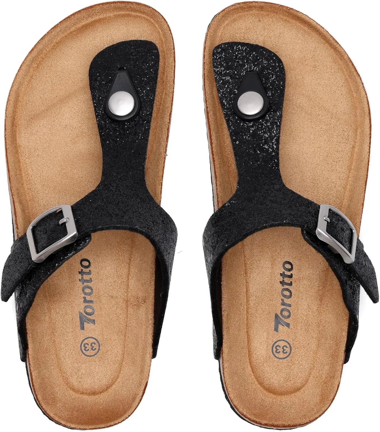 Torotto Boys Girls Flip Flops Comfortable Cork Footbed Thong Sandals with Adjustable Straps(Toddler/Little Kid/Big Kid)