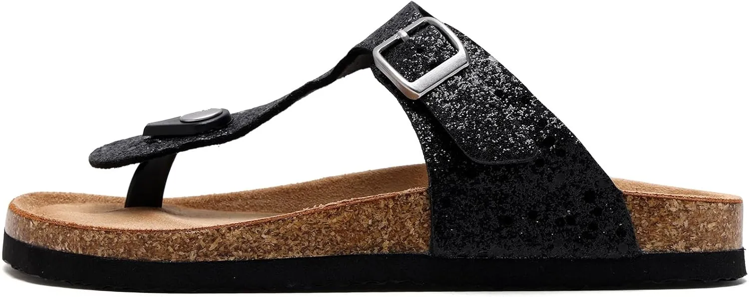 Torotto Boys Girls Flip Flops Comfortable Cork Footbed Thong Sandals with Adjustable Straps(Toddler/Little Kid/Big Kid)