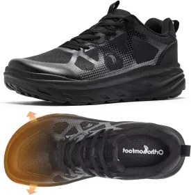 Women's Orthopedic Diabetic Wide Running Shoes: Comfortable Casual Arch Support Plantar Fasciitis Orthotic Sneakers, High Arch Swollen Work Tennis Sports Shoes for Foot and Heel Pain Relief